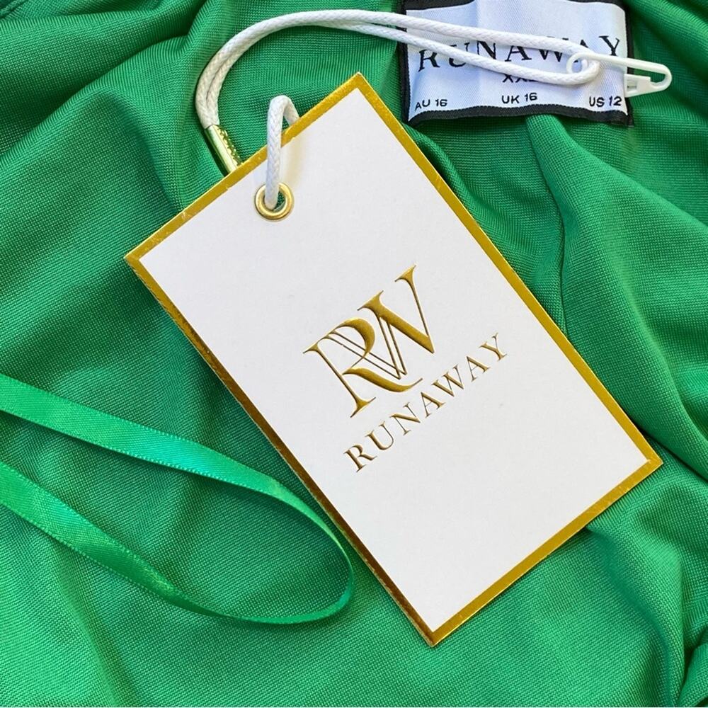 Runaway the Label Dress 12 Green Formal Maxi Y2K Large Long Dress open back - Picture 3 of 8